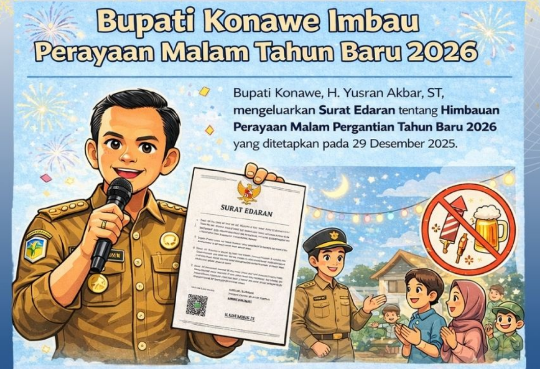 Himbauan Bupati Konawe Pelaksanaan Perayaan Malam Tahun Baru 2026